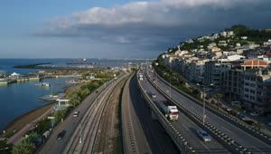 Free Video Stock tram lines by the sea Live Wallpaper