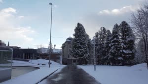 Free Stock Video Walking Through A Snowy Town Live Wallpaper