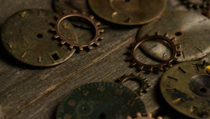 Free Stock Video Vintage Clock Gears On The Table Live Wallpaper