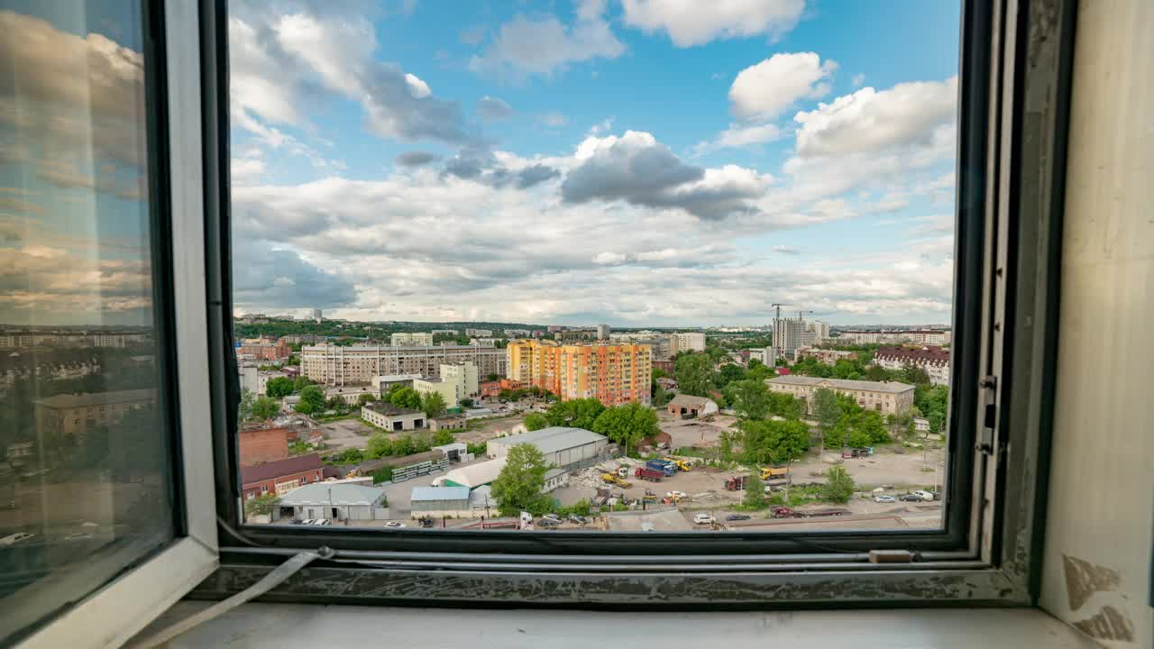 Download Free Stock Video View Through A Window In A City Live Wallpaper