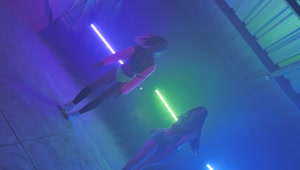 Free Stock Video Urban Dancers Among Neon Lights Live Wallpaper