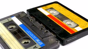 Free Stock Video Two Vintage Audio Cassettes Rotating Live Wallpaper