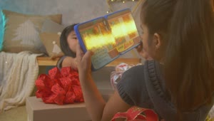 Free Stock Video Two Girls Playing With Their Christmas Gifts Live Wallpaper