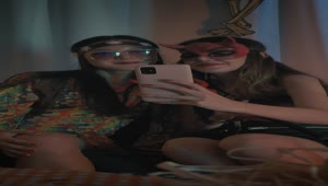 Free Stock Video Two Friends Dressed Up For Halloween Taking A Selfie Live Wallpaper