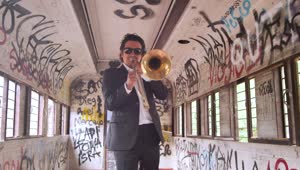 Free Stock Video Trombone Musician In A Train Car Live Wallpaper