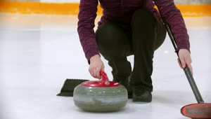 Free Stock Video Young Woman Playing Curling On An Ice Rink Live Wallpaper
