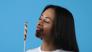 Free Stock Video Young Woman Licking A Lollipop Live Wallpaper