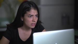 Free Stock Video Young Very Frustrated Woman In Front Of Her Computer Live Wallpaper