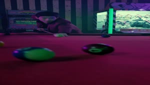 Free Stock Video Young Gangster Playing Billiards In A Dark Arcade Live Wallpaper