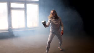 Free Stock Video Young Female Fencer Practicing Basic Movements Live Wallpaper