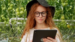 Free Stock Video Young Farmer Using Her Tablet At A Greenhouse Live Wallpaper