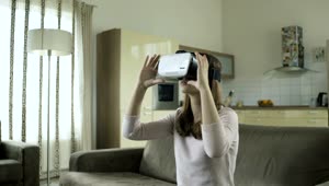 Free Stock Video Woman Working With Virtual Reality At Home Live Wallpaper