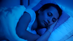 Free Stock Video Woman Sleeping In Her Bed In Dim Blue Light Live Wallpaper
