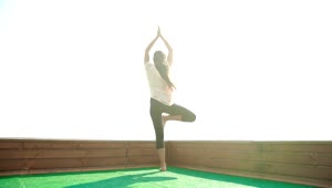 Free Stock Video Woman Practicing Yoga And Meditation On A Rooftop Live Wallpaper