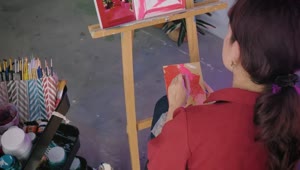 Free Stock Video Woman Painting A Picture From A Photograph Live Wallpaper
