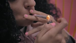 Free Stock Video Woman Lighting A Marijuana Cigarette Live Wallpaper