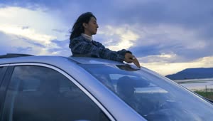 Free Stock Video Woman In Sunroof On A Road Trip Through Nature Live Wallpaper