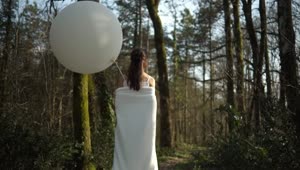 Free Stock Video Woman In A Forest With A Balloon Live Wallpaper