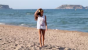Free Stock Video Woman Enjoying The Beach On Her Vacation Live Wallpaper