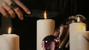 Free Stock Video Woman Doing The Magic Ritual With A Candle Live Wallpaper