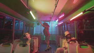 Free Stock Video Woman Dancing On A Bus At Night Live Wallpaper