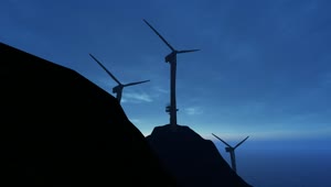 Free Stock Video Windmills On A Hill Near The Sea Live Wallpaper