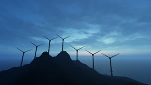 Free Stock Video Wind Generators On Top Of A Mountain Near The Sea Live Wallpaper