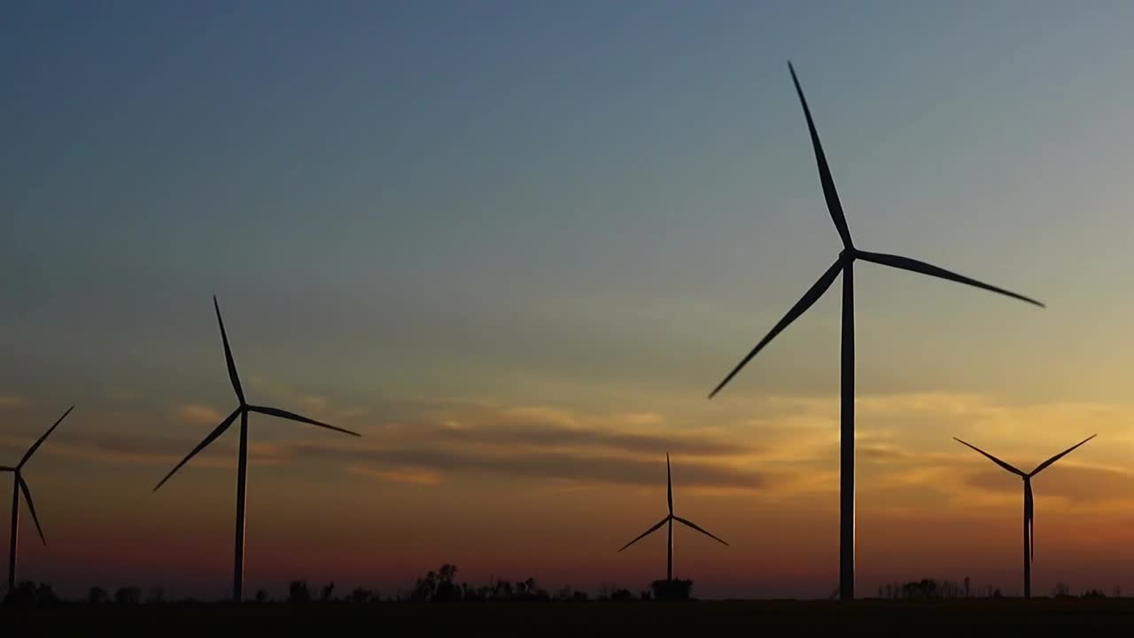 Download   Stock Footage Wind Turbines At Sunset Live Wallpaper