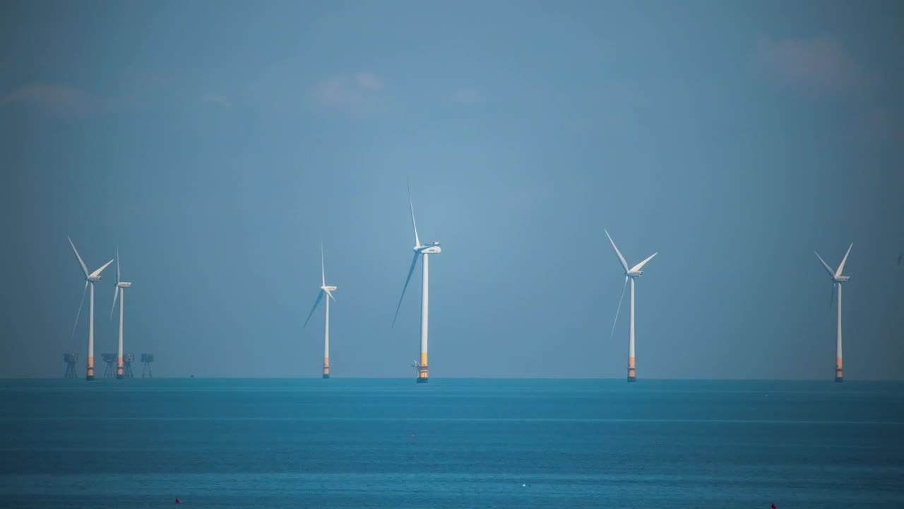 Download   Stock Footage Wind Farms Out At Sea Live Wallpaper