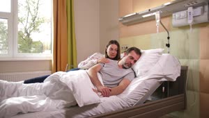   Stock Footage Wife Comforting Her Ill Husband Live Wallpaper