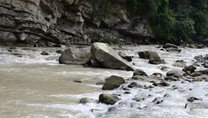   Stock Footage Wide River Flowing Over Rocks And Stones Live Wallpaper