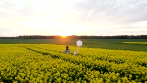   Stock Footage Walking On A Flower Field With A White Balloon At Live Wallpaper
