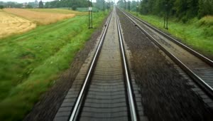   Stock Footage View Of The Rail Tracks From The Train Live Wallpaper