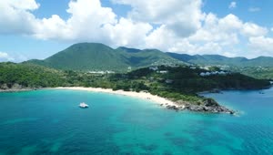  Stock Footage View Of The Caribbean Coast And The Mountains Live Wallpaper