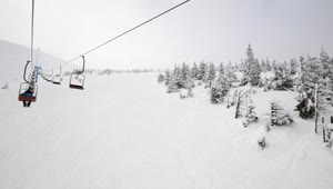   Stock Footage View From A Ski Lift On Snowy Mountain Live Wallpaper