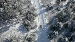   Stock Footage Vehicle Driving In A Winter Road Live Wallpaper
