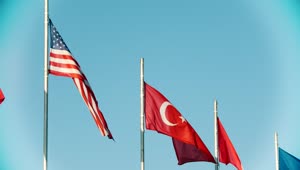   Stock Footage Us And Turkey Flags Blowing In The Wind Live Wallpaper