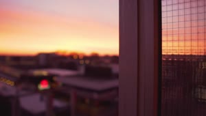   Stock Footage Urban View From A Rooftop And The Sunset Live Wallpaper