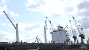   Stock Footage Unloaded Ship Ready To Leave Live Wallpaper