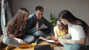   Stock Footage University Students Study Together On Floor Live Wallpaper