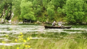   Stock Footage Two Men Fishing In A River Live Wallpaper