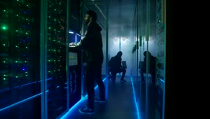   Stock Footage Two Hackers Escaping From Data Center Live Wallpaper