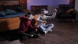   Stock Footage Two Boys Playing A Vr Game Live Wallpaper
