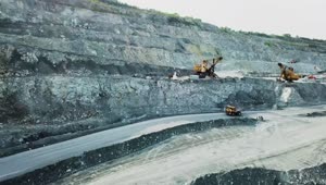   Stock Footage Truck Driving Down Into A Quarry Live Wallpaper