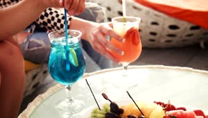   Stock Footage Tropical Drinks On The Table Live Wallpaper