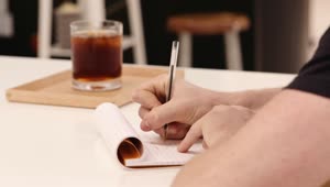 Stock Footage Writing Notes At A Cafe Live Wallpaper Free