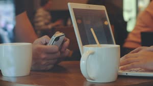Stock Footage Working From A Cafe During Lunch Live Wallpaper Free