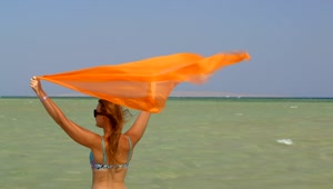 Stock Footage Woman Standing In The Wind At The Beach Live Wallpaper Free