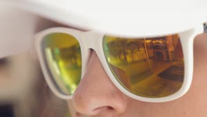 Stock Footage Woman Wearing Yellow Glasses Live Wallpaper Free