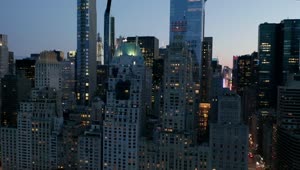 Stock Footage Zoom Out Aerial Shot Of Manhattan City At Dusk Live Wallpaper Free